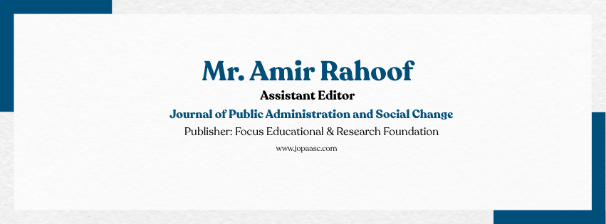 Assistant Editor — Mr. Amir Rahoof